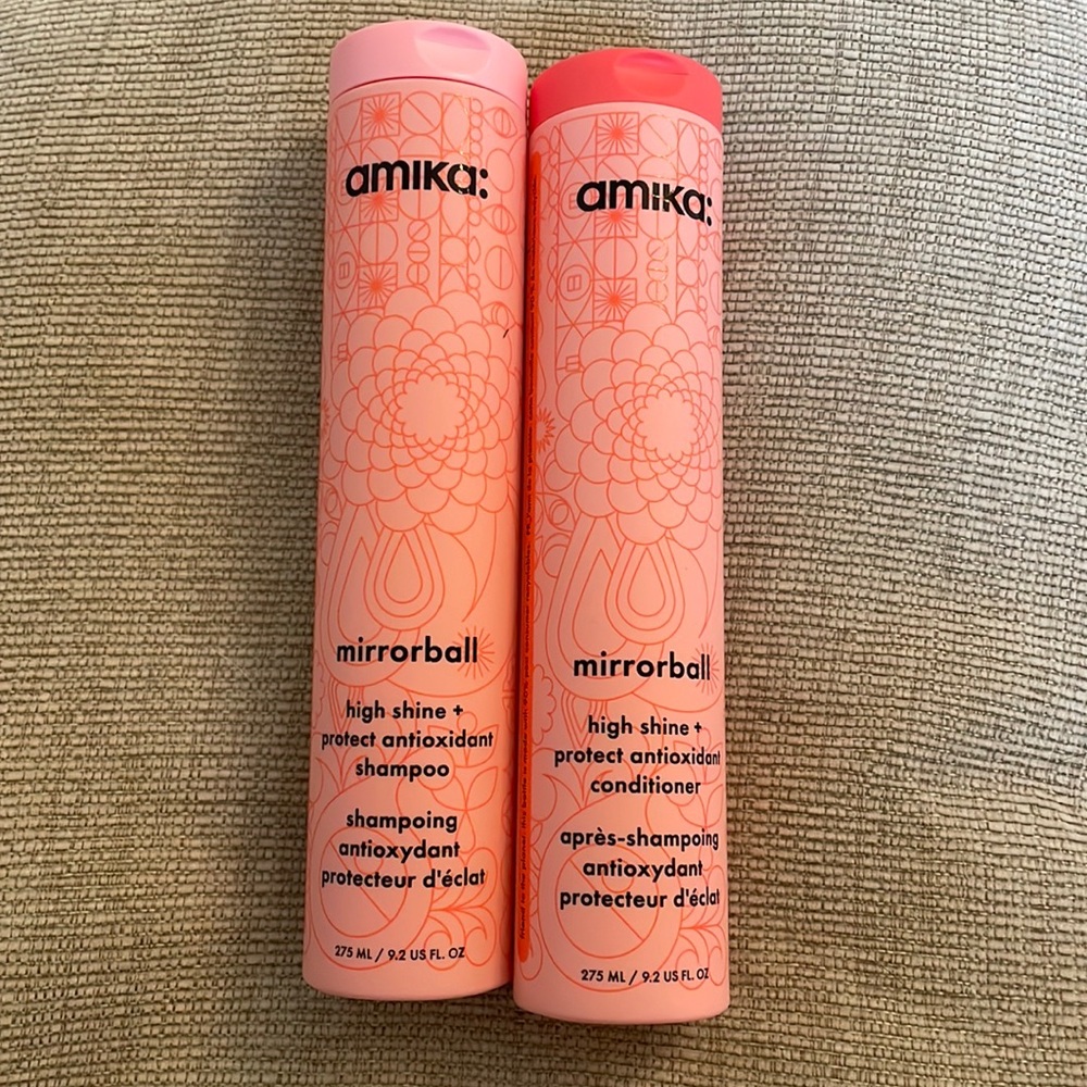 Amika mirrorball shampoo and conditioner